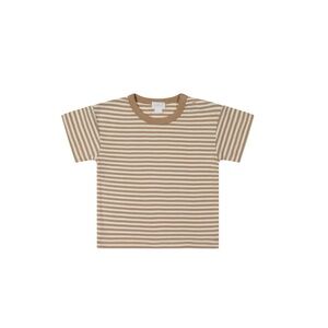 Jamie Kay Pima Cotton Hunter Tee - Narrow Stripe Cafe Au Lait